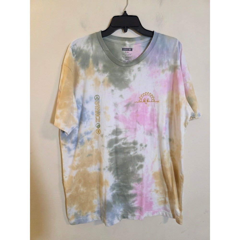 Stance The Crew T-Shirt XL Tie Dye Happiness Is A Warm Sun Graphic Tee MC1082